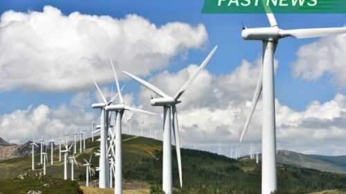 Wind turbines from Goldwind generate power on a mountainside