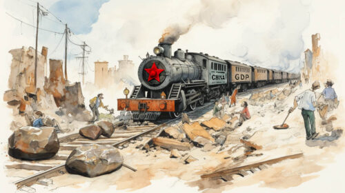 Illustration of slowing China GDP growth
