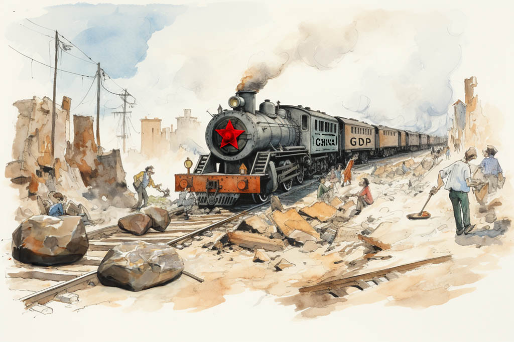 Illustration of slowing China GDP growth