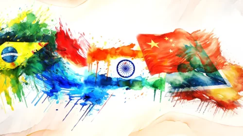 Illustration of BRICS flags