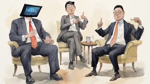 Illustration of Intel's talk with China