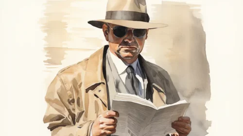 illustration of a spy in action