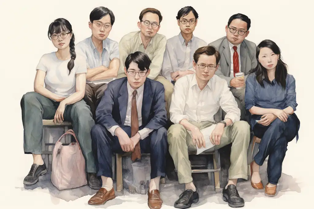 Illustration of unemployed Chinese youth