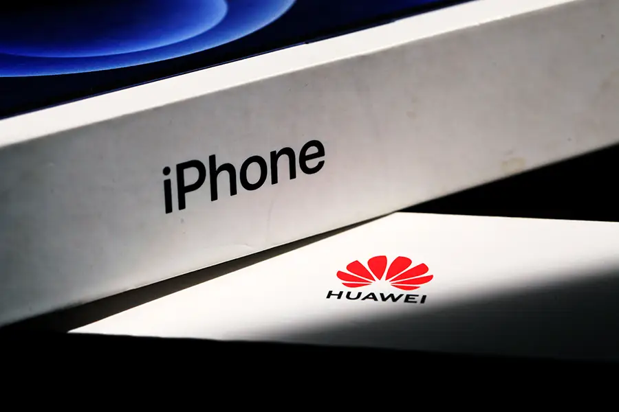 Apple and Huawei products
