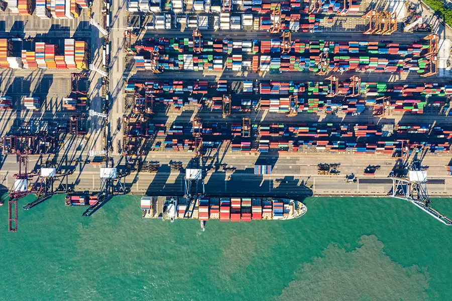 A import/export port in Hong Kong, China