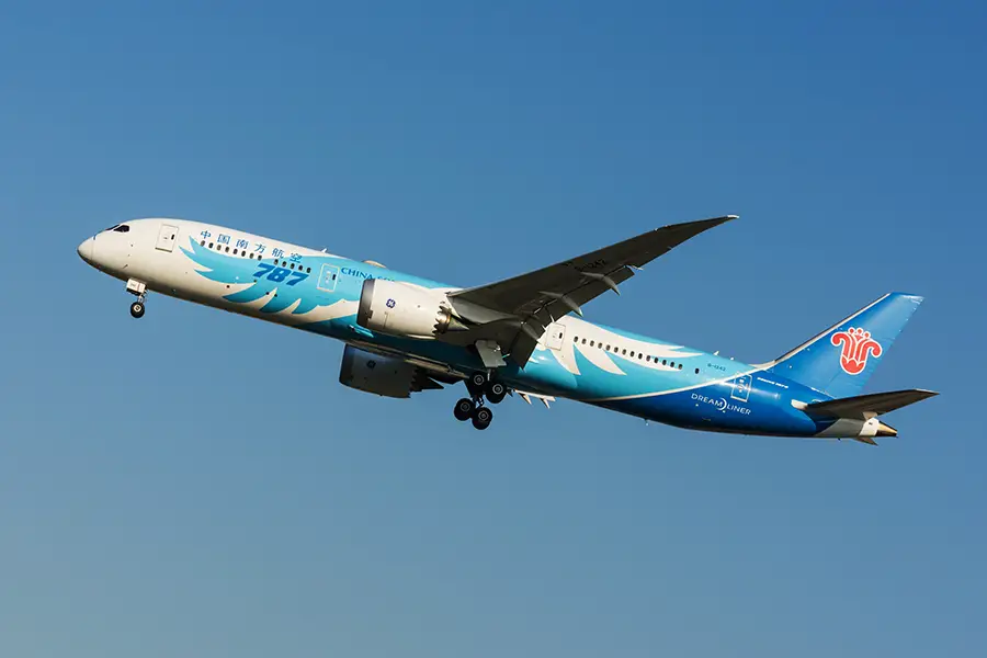 A Boeing 787 dreamliner of China Southern Airlines.