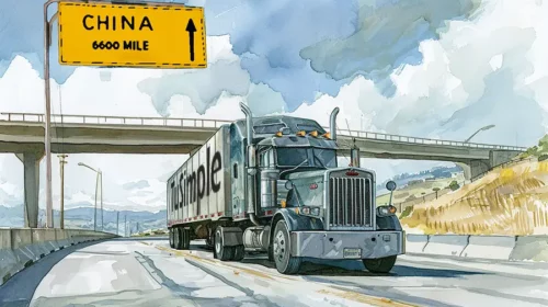 Illustration of a tusimple autonomous driving truck