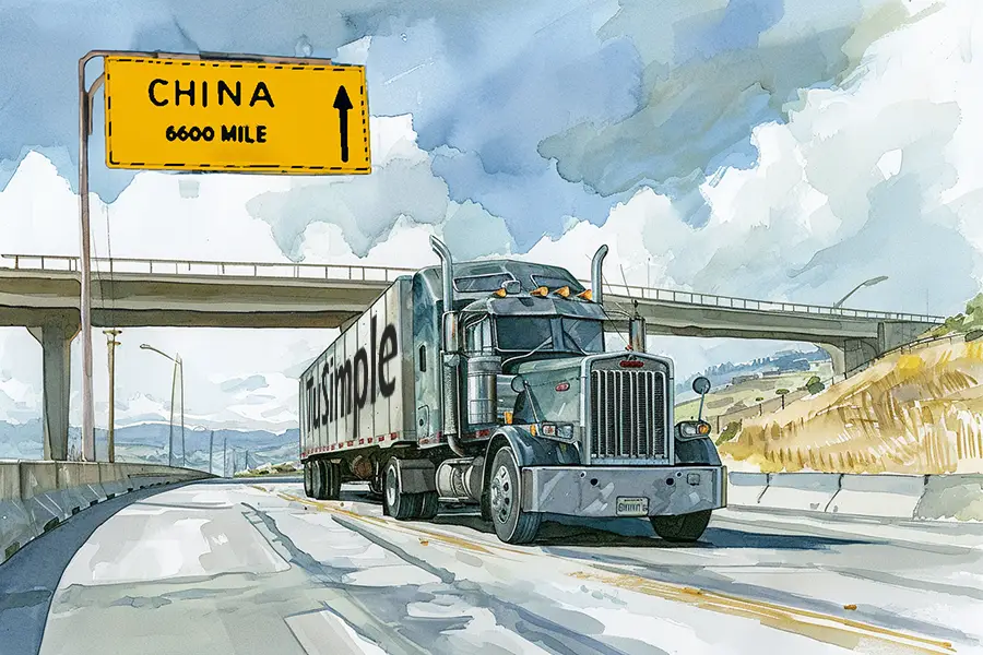 Illustration of a tusimple autonomous driving truck
