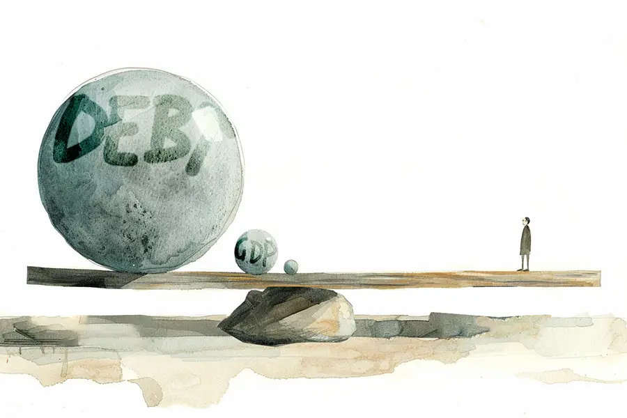 Illustration of the unbalance of China's debt and GDP