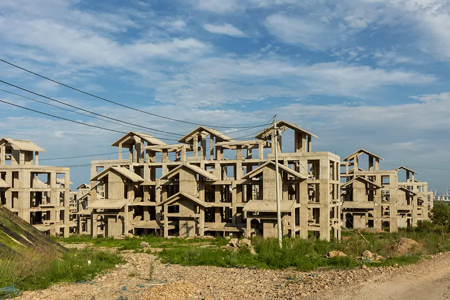 A suspended Evergrande project in Henan, China