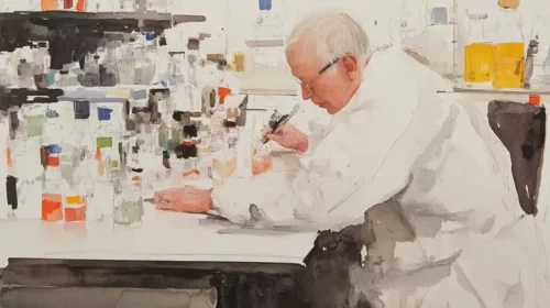 Illustration of a drug lab