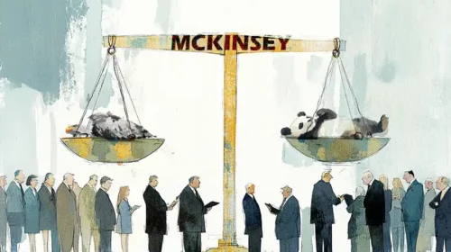 an Illustration of McKinsey weighing China exit