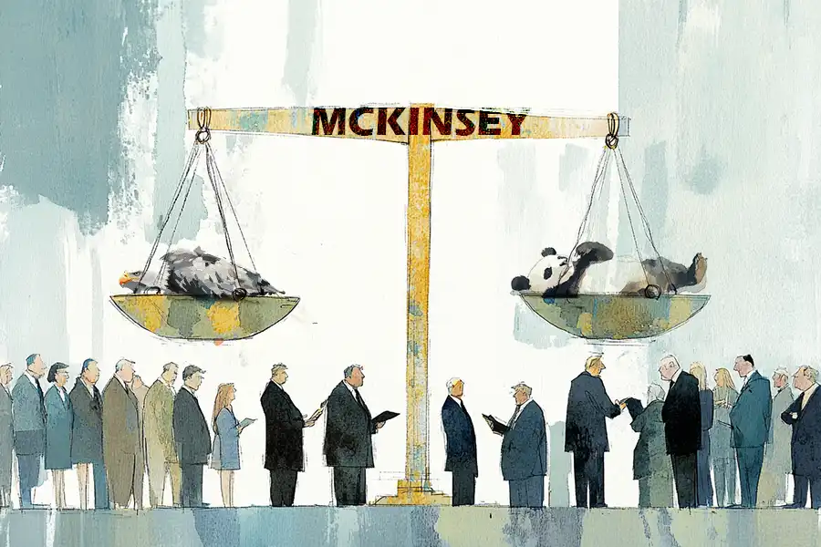 an Illustration of McKinsey weighing China exit