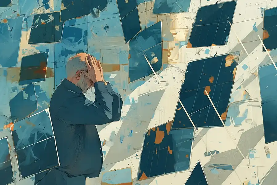 Illustraion of the overcapacity of solar panels