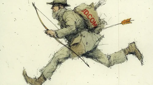 Illustration of JD.COM flees the Chinese consumer market
