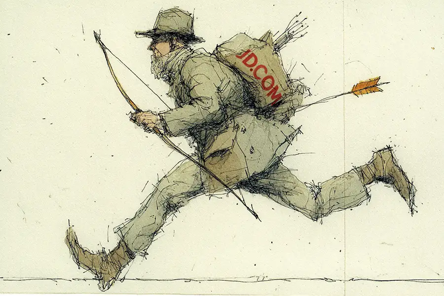 Illustration of JD.COM flees the Chinese consumer market